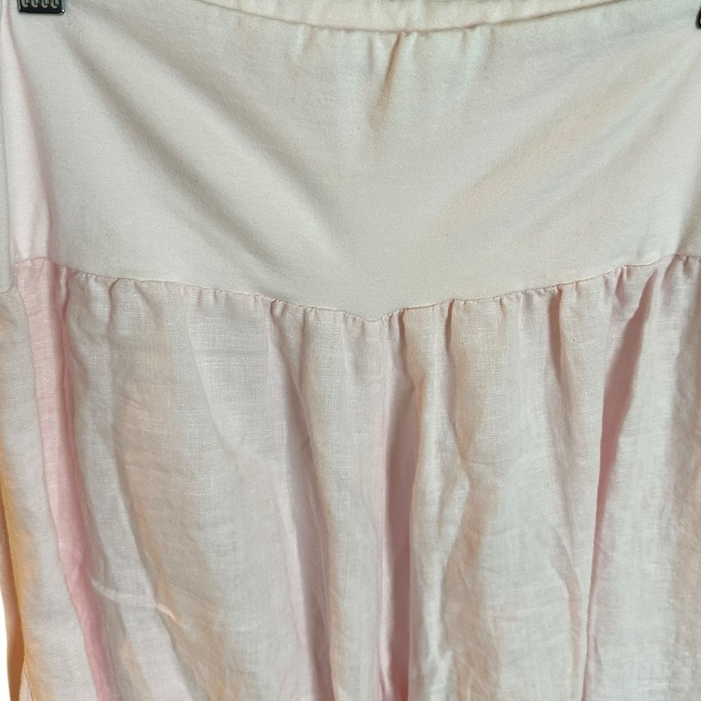 Luna Luz Blush Pink Francesca Linen Midi Skirt Lagenlook Boho - Picture 3 of 8